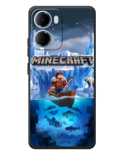 Чехол для Xiaomi Redmi 15a с картинкой «Minecraft ледяной мир»