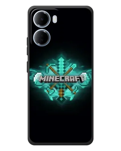 Чехол для Xiaomi Redmi 15a с картинкой «Minecraft Diamond лого»