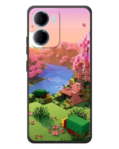 Чехол для Xiaomi Redmi 15a с картинкой «Розовое дерево Minecraft»