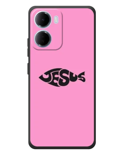 Чехол для Xiaomi Redmi 15a с картинкой «Розовый символ  Jesus»