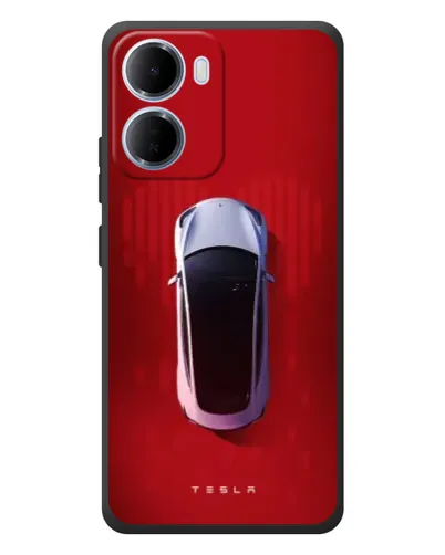 Чехол для Xiaomi Redmi 15a с картинкой «Tesla Top View»
