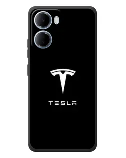 Чехол для Xiaomi Redmi 15a с картинкой «Tesla White Logo»