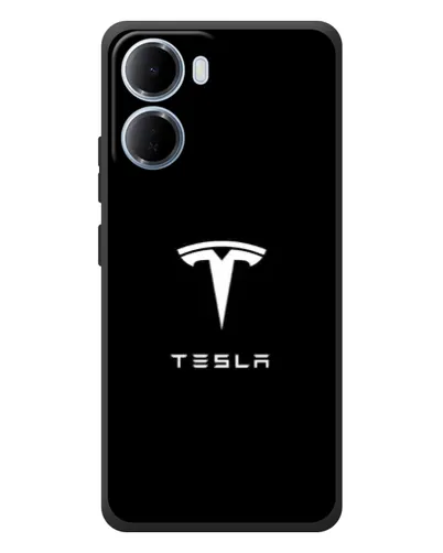 Чехол для Xiaomi Redmi 15a с картинкой «Tesla White Logo»
