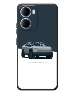 Чехол для Xiaomi Redmi 15a с картинкой «Серебристый Cybertruck Tesla»