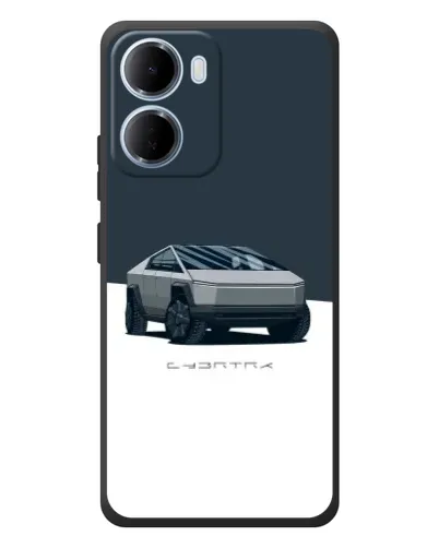 Чехол для Xiaomi Redmi 15a с картинкой «Серебристый Cybertruck Tesla»