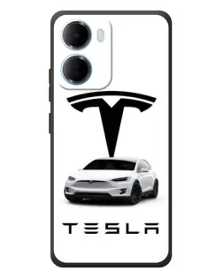 Чехол для Xiaomi Redmi 15a с картинкой «Tesla White Style»