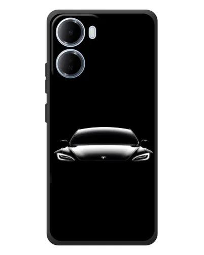 Чехол для Xiaomi Redmi 15a с картинкой «Фары Tesla Night»