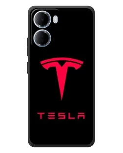 Чехол для Xiaomi Redmi 15a с картинкой «Tesla Red Logo»