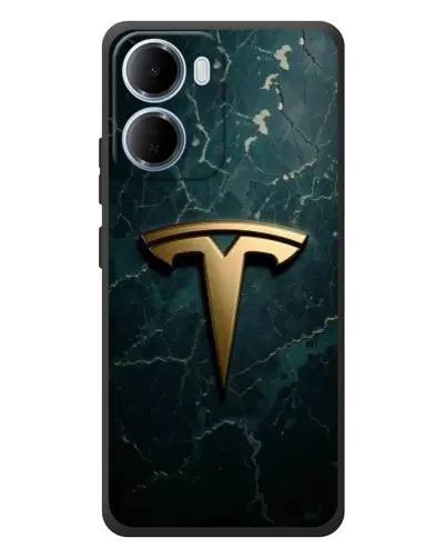 Чехол для Xiaomi Redmi 15a с картинкой «Мраморная Tesla Gold»