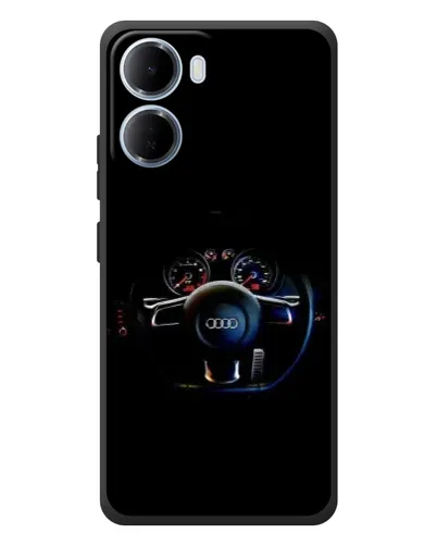 Чехол для Xiaomi Redmi 15a с картинкой «Салон Audi — руль»