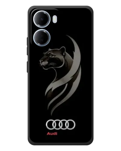 Чехол для Xiaomi Redmi 15a с картинкой «Графика — пантера и Audi»