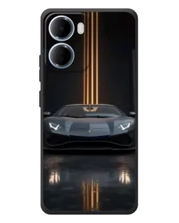Чехол для Xiaomi Redmi 15a с картинкой «Lamborghini золотые линии»
