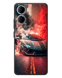 Чехол для Xiaomi Redmi 15a с картинкой «Lamborghini красный дым»