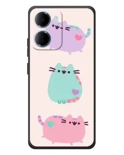 Чехол для Xiaomi Redmi 15a с картинкой «Pusheen трио»