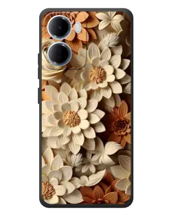 Чехол для Xiaomi Redmi 15a с картинкой «Бежевый флористический декор»