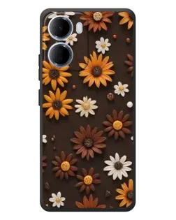 Чехол для Xiaomi Redmi 15a с картинкой «Узор из маленьких подсолнухов»