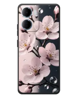 Чехол для Xiaomi Redmi 15a с картинкой «Нежная сакура и капли»