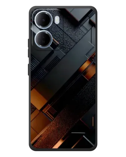 Чехол для Xiaomi Redmi 15a с картинкой «Черные геометрические блоки»