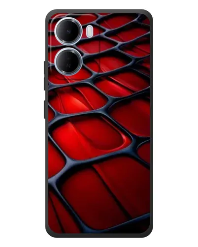 Чехол для Xiaomi Redmi 15a с картинкой «Красная глянцевая сетка»