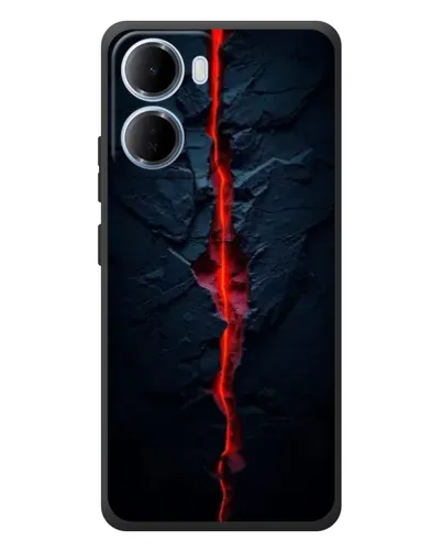 Чехол для Xiaomi Redmi 15a с картинкой «Kрасная лавовая трещина»