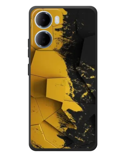 Чехол для Xiaomi Redmi 15a с картинкой «Золотые осколки геометрии»