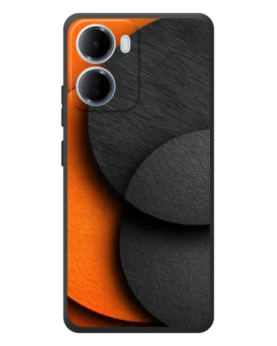 Чехол для Xiaomi Redmi 15a с картинкой «Геометрия оранжевых кругов»