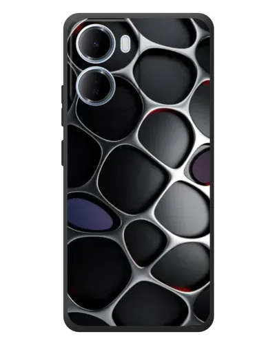 Чехол для Xiaomi Redmi 15a с картинкой «Объемная темная решетка»