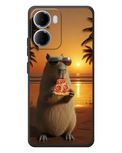 Чехол для Xiaomi Redmi 15a с картинкой «Капибара с пиццей» Чехол для Xiaomi Redmi 15a с картинкой «Капибара с пиццей»