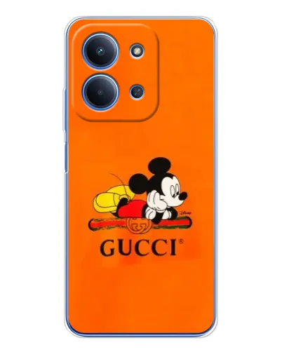 Чехол для Xiaomi Redmi 15C 5g с картинкой «Микки Маус Gucci — оранж» Чехол для Xiaomi Redmi 15C 5g с картинкой «Микки Маус Gucci — оранж»