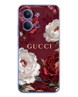 Чехол для Xiaomi Redmi 15C 5g с картинкой «Gucci — бордовые розы»