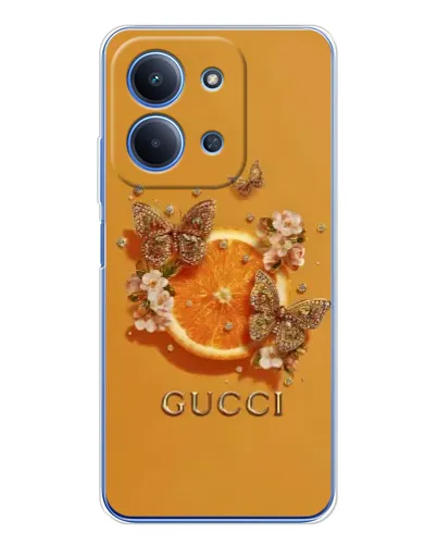 Чехол для Xiaomi Redmi 15C 5g с картинкой «Gucci — золотые бабочки» Чехол для Xiaomi Redmi 15C 5g с картинкой «Gucci — золотые бабочки»