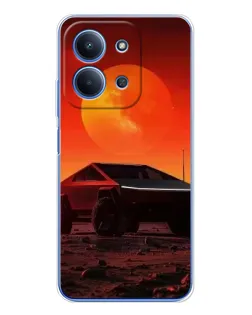 Чехол для Xiaomi Redmi 15C 5g с картинкой «Cybertruck на Марсе»