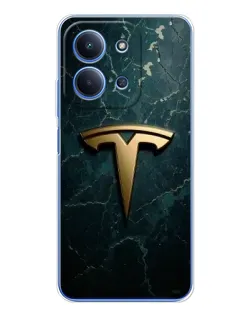 Чехол для Xiaomi Redmi 15C 5g с картинкой «Мраморная Tesla Gold»