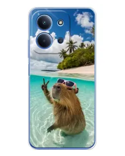 Чехол для Xiaomi Redmi 15C 5g с картинкой «Капибара на море»