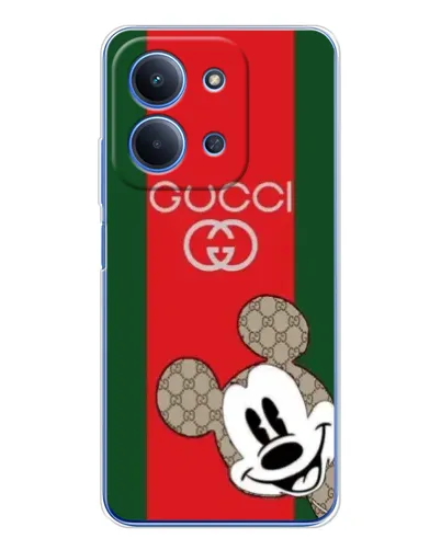 Чехол для Xiaomi Redmi 15C с картинкой «Gucci — полосы и Микки»