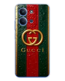 Чехол для Xiaomi Redmi 15C с картинкой «Gucci — фирменная полоса и золото»