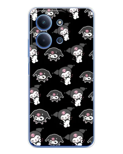 Чехол для Xiaomi Redmi 15C с картинкой «Черный паттерн Kuromi»
