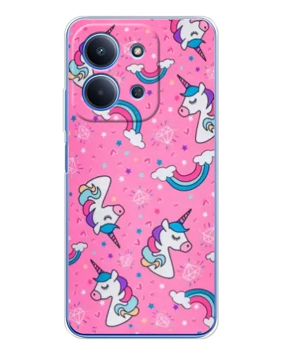 Чехол для Xiaomi Redmi 15C с картинкой «Unicorn паттерн розовый» Чехол для Xiaomi Redmi 15C с картинкой «Unicorn паттерн розовый»