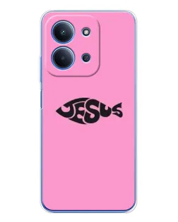 Чехол для Xiaomi Redmi 15C с картинкой «Розовый символ  Jesus»