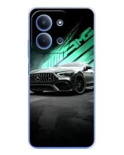Чехол для Xiaomi Redmi 15C с картинкой «Темный Mercedes AMG»
