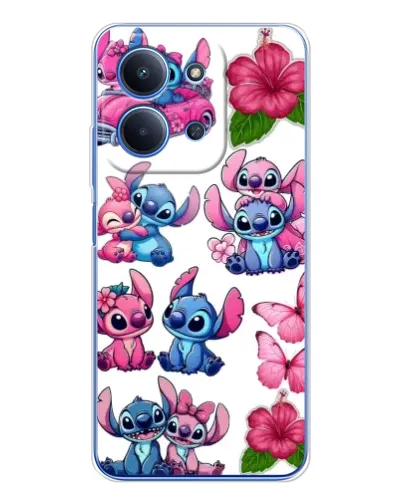 Чехол для Xiaomi Redmi 15C с картинкой «Стикеры Stitch и Angel»