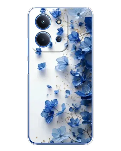 Чехол для Xiaomi Redmi 15C с картинкой «Голубой цветочный каскад»