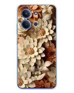 Чехол для Xiaomi Redmi 15C с картинкой «Бежевый флористический декор» Чехол для Xiaomi Redmi 15C с картинкой «Бежевый флористический декор»