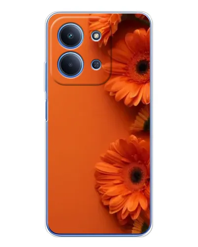 Чехол для Xiaomi Redmi 15C с картинкой «Оранжевые герберы»