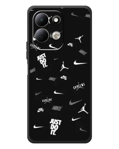 Чехол для Xiaomi Redmi 17 с картинкой «Nike Black Pattern»