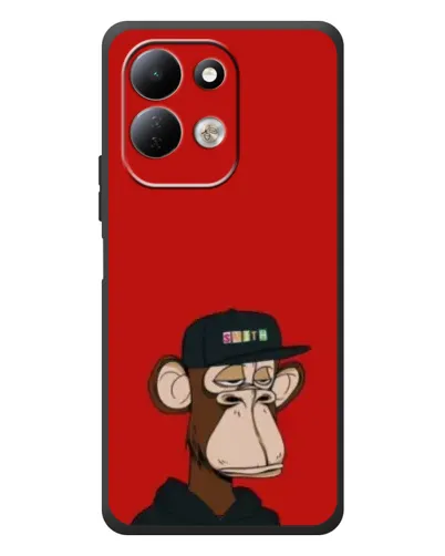 Чехол для Xiaomi Redmi 17 с картинкой «Bored Ape — красный фон»