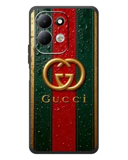 Чехол для Xiaomi Redmi 17 с картинкой «Gucci — фирменная полоса и золото»