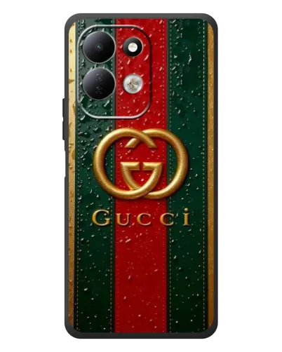 Чехол для Xiaomi Redmi 17 с картинкой «Gucci — фирменная полоса и золото» Чехол для Xiaomi Redmi 17 с картинкой «Gucci — фирменная полоса и золото»