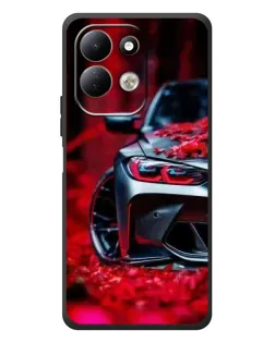Чехол для Xiaomi Redmi 17 с картинкой «Спортивная BMW и цветы»