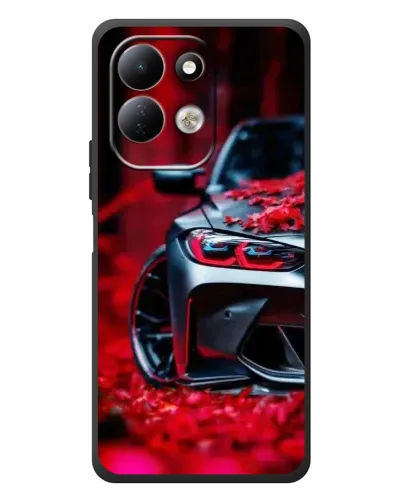 Чехол для Xiaomi Redmi 17 с картинкой «Спортивная BMW и цветы»